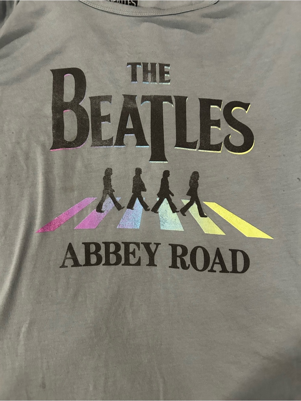 The Beatles Abbey Road Women’s XL Gray Iridescent Graphic T-Shirt 2019 by